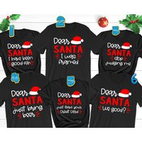T-shirt de Noël assorti avec chapeau Dear Santa pour hommes — T-shirts pour hommes