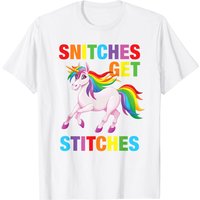 Snitches Get Stitches Unicorn T-Shirt for Men