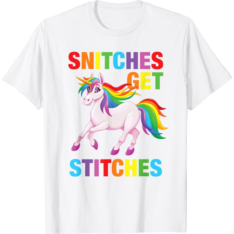 T-shirt Unicorn Snitches Get Stitches pour hommes — T-shirts pour hommes