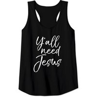 Débardeur Y'all Need Jesus avec un dicton chrétien du Sud pour hommes — T-shirts pour hommes