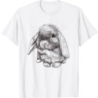 T-shirt avec croquis de lapin aux grandes oreilles pour hommes