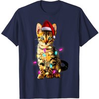 T-shirt de Noël avec chaton et arbre à chat pour hommes