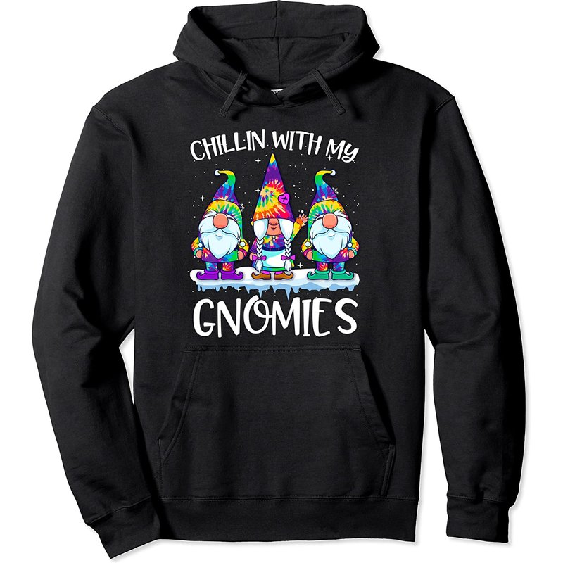Peace Christmas Gnome Tie Dye Pullover Hoodie — Mens Hoodies