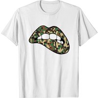 T-shirt Camo Lips Camouflage Biting Lip pour hommes — T-shirts pour hommes