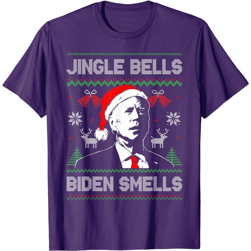 T-shirt Jingle Bells B.i.d.e.n Smells Ugly Christmas Sweater — T-shirts pour hommes