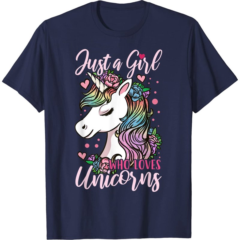 Unicorn Just a Girl Who Loves Unicorns T-Shirt for Men — Mens T Shirts