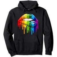 Hoodie Unisexe avec Graphique Coloré de Lèvres des Années 80 — Sweats à capuche pour hommes