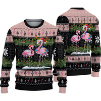 Flamingo Ugly Christmas 3D All Over Print Hoodie