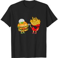 T-shirt cadeau drôle Hamburger Frites High Five pour hommes