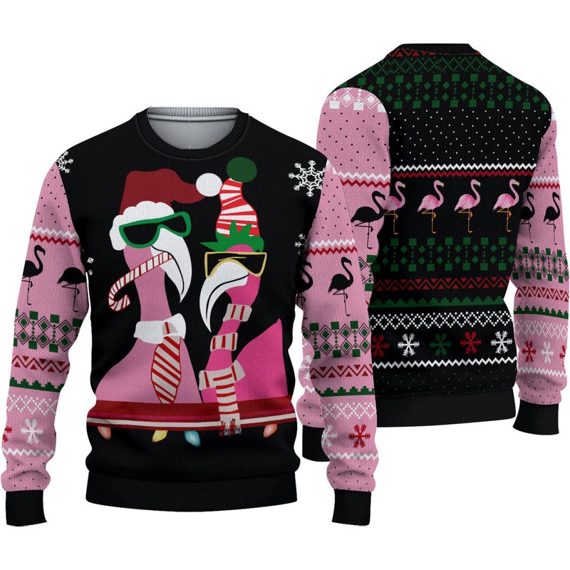 Manteau de Noël Candy Cane Flamingo pour enfants — Chandails pour hommes