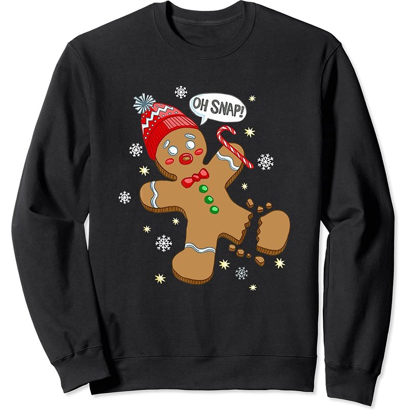 Gingerbread Man Costume Sweatshirt Oh Snap Baking Team — Mens Hoodies