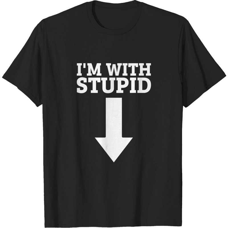 T-shirt Im With Stupid pour hommes - Noir — T-shirts pour hommes