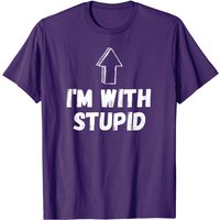 T-shirt Im With Stupid avec flèche vers le haut pour hommes — T-shirts pour hommes