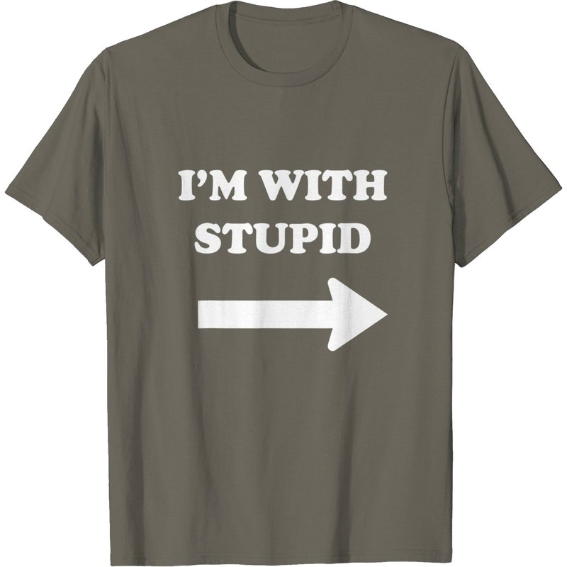 T-shirt Im With Stupid Humoristique avec Flèche Directionnelle pour Hommes — T-shirts pour hommes