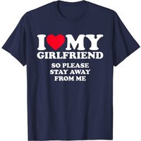 T-shirt J'aime ma copine pour hommes en noir — T-shirts pour hommes