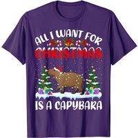T-shirt pour hommes avec chapeau de Père Noël et capybara