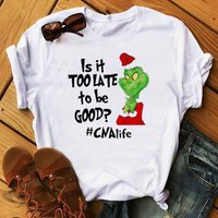 T-shirt de Noël Santa Grinch Is It Too Late To Be Good pour hommes — T-shirts pour hommes