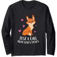 Just A Girl Who Loves Foxes Long Sleeve Sweatshirt — Mens Hoodies