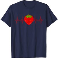 T-shirt pour hommes avec design de fraise amusant et battement de cœur