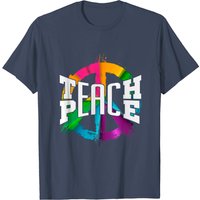 T-shirt Hippie Teach Peace pour hommes en noir — T-shirts pour hommes