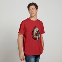 T-shirt Skull avec Coiffe pour Hommes - Design Amérindien — T-shirts pour hommes