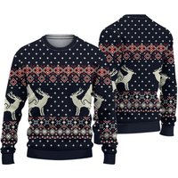 Sweat à Capuche Unisexe Noël Cerf Moche — Chandails pour hommes