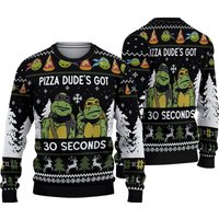 Ninja Turtles Pizza Dues Got 30 Seconds Chandail de Noël en Laine