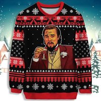 Chandail 3D de Noël Laughing Leo Leonardo DiCaprio