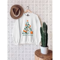 Merry Catmas Sweatshirt Unisexe en Rouge