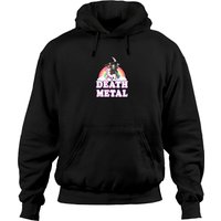 Unicorn Jokes Hoodie Death Metal Rainbow Grim Reaper Pullover — Mens Hoodies