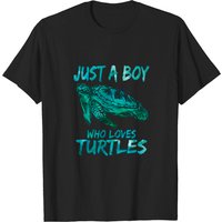 Sea Ocean Watercolor Just A Boy Who Loves Turtles T-Shirt for Men