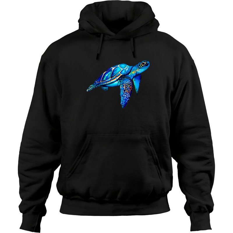 Sea Turtle Watercolor Hoodie Unisex Pullover — Mens Hoodies