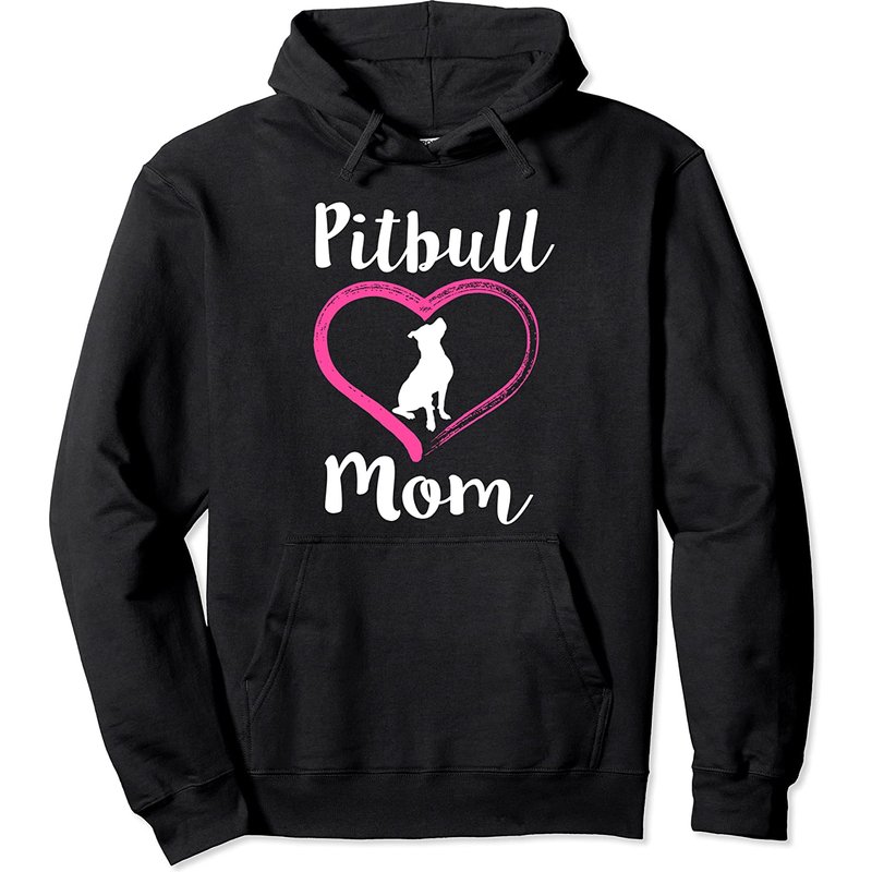 Hoodie Pitbull Mom pour Unisexe en Noir — Sweats à capuche pour hommes