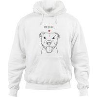 Rescue Love Smiling Pit Bull Pullover Hoodie for Dog Lovers — Mens Hoodies