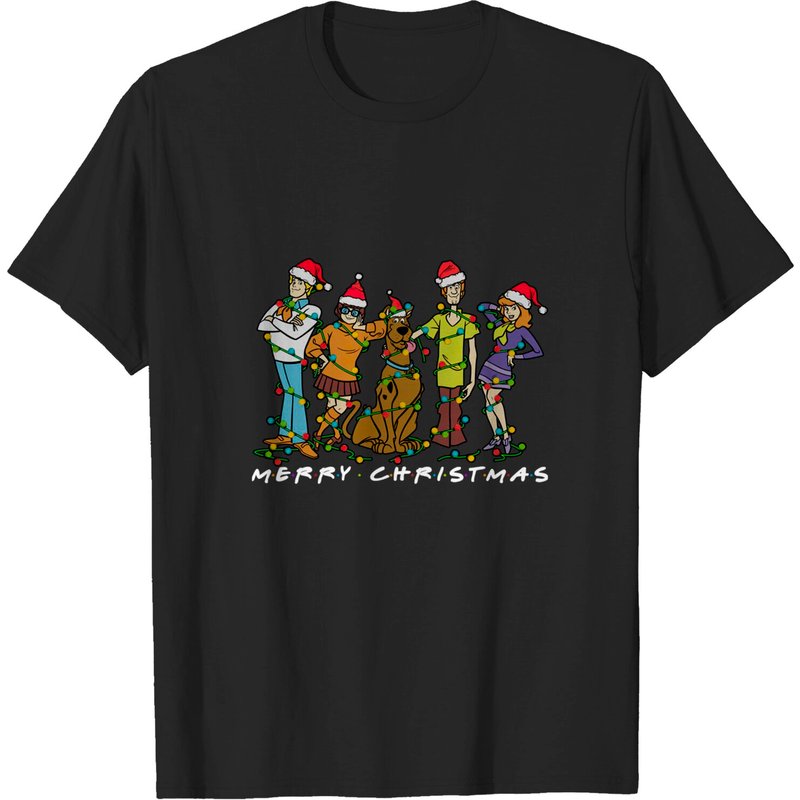 T-shirt de Noël Scooby Doo Friends Lights avec chapeau de Noël pour hommes — T-shirts pour hommes