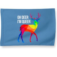 Oh Deer I'm Queer LGBT Rainbow Gay Pride House Flag — Decorative Flags