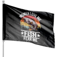 Drapeau de Maison Vintage Love Me Fish Fear Me Fisher — Drapeaux décoratifs
