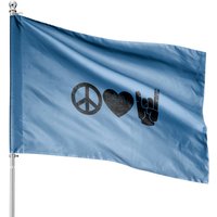 Drapeau de Maison Peace Love Rock And Roll