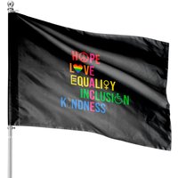 Drapeau Hope Love Equality Inclusion Kindness Peace Human Rights — Drapeaux décoratifs