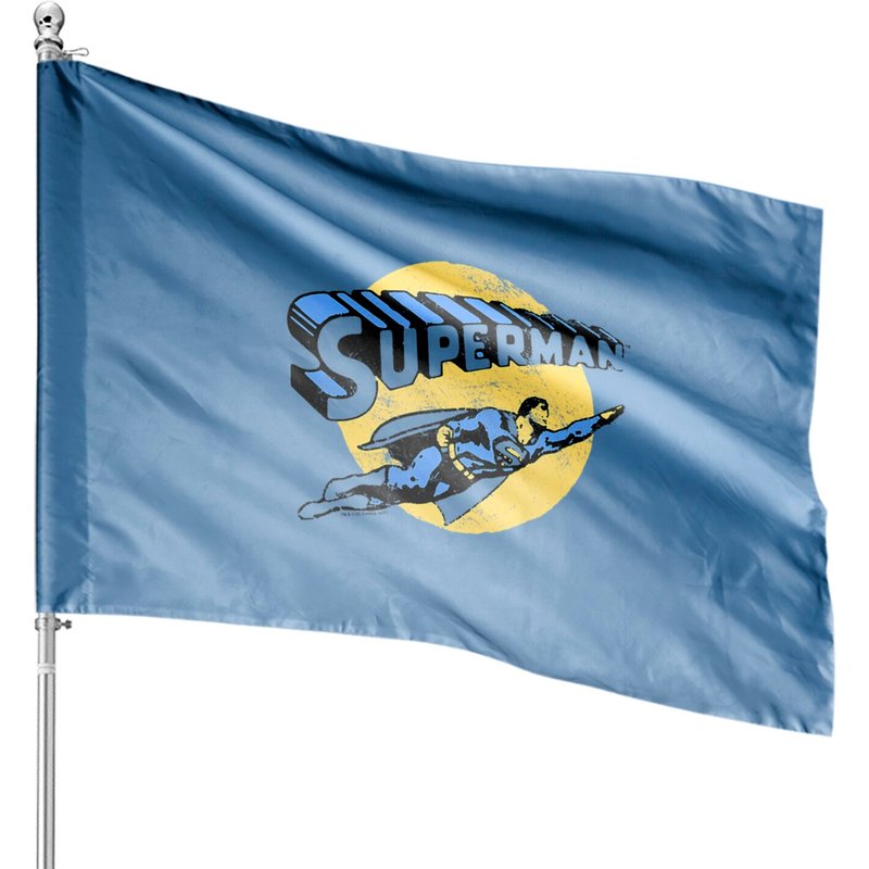 Superman Fly By House Flag - Double-Sided Outdoor Flag — Decorative Flags