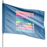 Drapeau Pastel Maison Palmier pour Vacances à la Plage