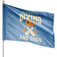Drapeau de Maison Plongée pour Amateurs de Chiens et de Plongée — Drapeaux décoratifs