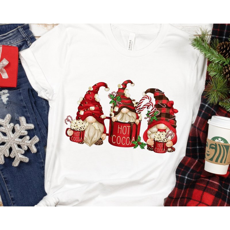 Pilgrim Gnome Christmas Shirt - Hot Cocoa Theme for Men — Mens T Shirts