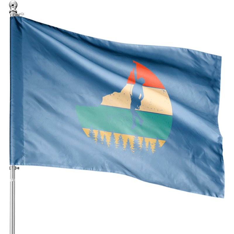 Vintage Rock Climbing Mountain Climber House Flag — Decorative Flags