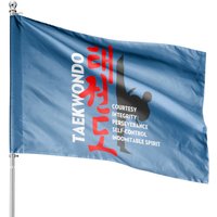 Drapeau de Maison Graphique des Principes du Taekwondo
