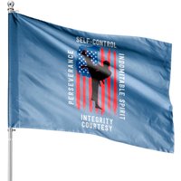 Taekwondo 5 Tenets Martial Arts USA House Flag — Decorative Flags