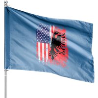 Albanian American Flag House Flag - Double-Sided Print — Decorative Flags