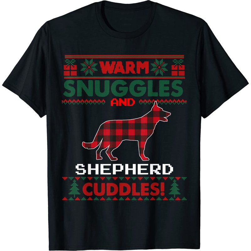 German Shepherd Dog Christmas T-Shirt for Men — Mens T Shirts