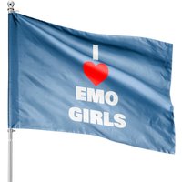 Drapeau de Maison I Love Emo Girls à Double Face — Drapeaux décoratifs