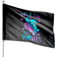 Just A Girl Who Loves Turtles Galaxy Space Sea Turtle Flag — Decorative Flags